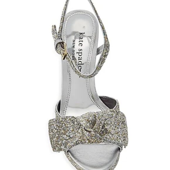 Kate Spade New York Miya Glitter Ankle Strap Silver Women's Shoes - Picture 5 of 12